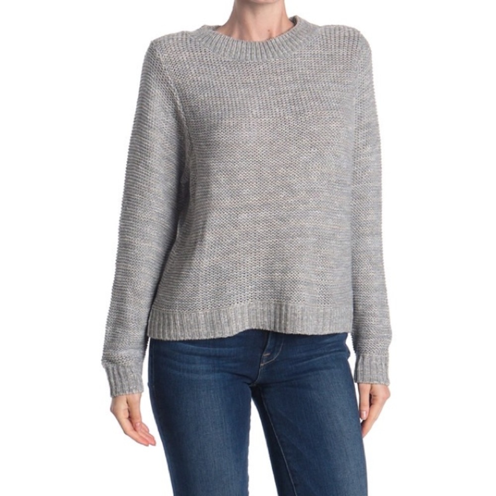 Susina Chunky Knit Crew Neck Ribbed Trim Sweater NWT